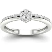 Lykken Elegance sivukivellinen valkokultainen timanttisormus 0.19 ct-190