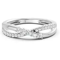 Lykken Elegance crossover valkokultainen timanttisormus 0.20 ct-185