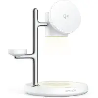JOYROOM JR-W23 Qi2 4-in-1 desktop charger with built-in inductive night light - white