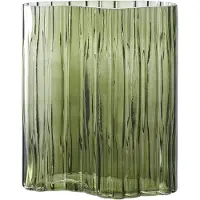 House Nordic Grete - Vase, Glass, Smoked Green 21X12X26,5 Cm - Green - 26.5X21.5X12CM