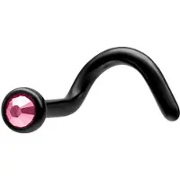 Wildcat Basic Jewelled Nosestud - 1,0 mm, Rosa