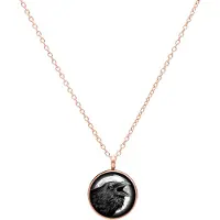 Wildcat Raven Necklace - kaulakoru pyöreällä riipuksella - Ruusukultainen metalli