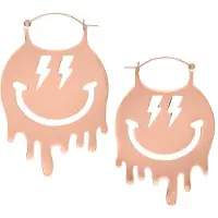 Wildcat Smiley Big Hoops Pairs - Rožnato Zlata