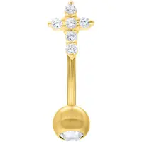 Wildcat Crystal Cross Micro Bananabell - lävistyskoru - 1,2 mm, 8,0 mm, Kultainen metalli