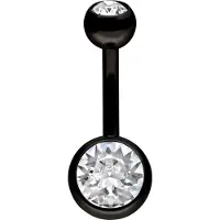Wildcat Multicut Double Jewelled Bananabell - lävistyskoru - 12,0 mm, Valkoinen, Musta metalli