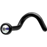 Wildcat Basic Jewelled Nosestud - 1,0 mm, Aurora Boreale