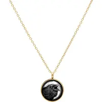 Wildcat Raven Necklace - kaulakoru pyöreällä riipuksella - Kultainen metalli
