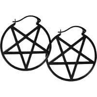 Wildcat Small Pentagram Hoops - korvarenkaat - Musta metalli