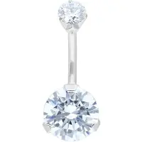 Wildcat Big Double Jewelled Bananabell - 8,0 mm, Silber, Kristallklar