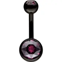 Wildcat Multicut Double Jewelled Bananabell - lävistyskoru - 6,0 mm, Ametisti, Musta metalli