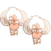 Wildcat Winged Heart Dagger Hoops<!--641412f383dab--> - Ruusukultainen metalli