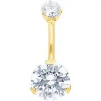 Wildcat Big Double Jewelled Bananabell - 8,0 mm, Zlata, Bela
