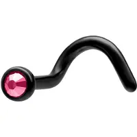Wildcat Basic Jewelled Nosestud - 1,0 mm, Fuchsia