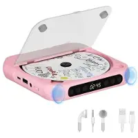 Hobby Hall Kannettava CD-soitin Bluetoothilla, USB:llä ja AUX:lla, vaaleanpunainen