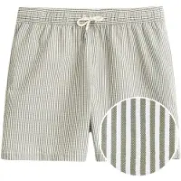 Gant Striped Seersucker Swim Shorts - Khaki green - XXXL