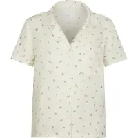 Hunkemoller Jacket Ss Muslin Flower - White - XS