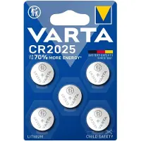 Varta 6025101415, Kertakäyttöinen akku, CR2025, Litium, 3 V, 5 kpl, 157 mAh (06025101415)