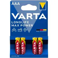 Varta -4703/4B, Kertakäyttöinen akku, AAA, Alkali, 1,5 V, 4 kpl, Kulta, Punainen (04703101404)