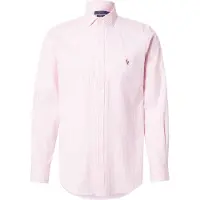 Ralph Lauren Custom Fit Striped Stretch Oxford Shirt - Pink - L