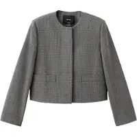 Mango Crop Suit Blazer - Grey - XS