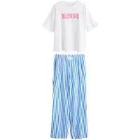 Next Pyjama sininen / vaalea pinkki / valkoinen