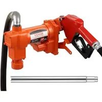 Vevor -polttoaineensiirtopumppu, 12 V DC 16 GPM 1/4 HP, bensiininsiirtopumppu automaattisella suuttimella, poistoletkulla ja imuputkella bensiinille, dieselille, kerosiinille, etanoli- ja metanoliseoks