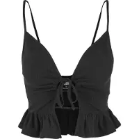 Urban Classics Waffle Pique Ruffle Hihaton T-paita