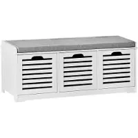 SoBuy Säilytyspenkki Leluillesäilytyspenkki Kenkäkaappi ?fsr23-w White Bench With 3 Baskets