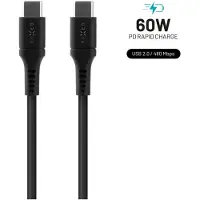 FIXED LIQUID Silicone cable 60W USB-C/C 1.2m Black