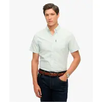 Superdry for man. M4010944A Green Oxford shirt (XL), Casual, Cotton, Short sleeve