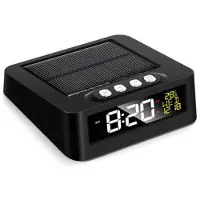 Mtp Products GS-301 Aurinkokäyttöinen LED-digitaalinen herätyskello, jossa on väsymyksen muistutus - musta