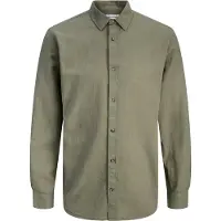 Jack & Jones Jjesummer Linen Blend Shirt L/S Sn - Khaki green - M