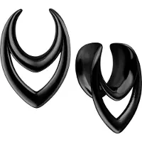 Wildcat Earsaddle-Lävistyskorut - Double Arrow - Musta metalli, 8,0 mm