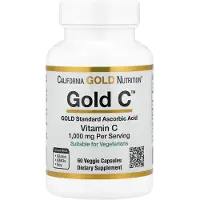 California Gold Nutrition , Gold C, Yhdysvaltain lääkeviraston (USP) luokan Vitamiini C, 1 000 mg, 60 kasvikapselia