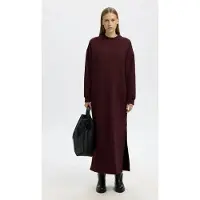 Selected Slfgia Ls Ankle Dress - Burgundy - S
