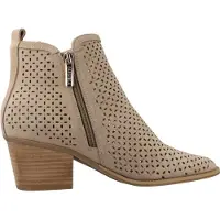 Carmela for woman. 16314903-BEIGE Leather Ankle Boots 163149 beige (40), Brown, 3 to 5 cm, Split Leather, Zip, Casual