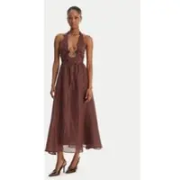 Bardot Cavarly Ramie Halter Dress - Brown - 40