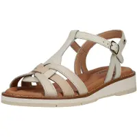 Pikolinos for woman. W9B-0789C1 Roquetas beige leather sandals (38), 1 to 3 cm, Buckle, Casual