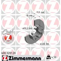 ZIMMERMANN Jarrulevy (1kpl) 600.3201.20