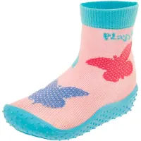 Playshoes Rantakengät 'Schmetterlinge' sininen / vaaleansininen / roosa / vadelma