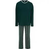 Dagi Pitkä pyjama tummanvihreä / valkoinen