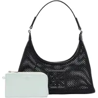 Calvin Klein Emblem Mesh Shoulder Bag - Black - ONE SIZE