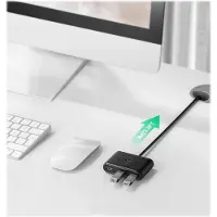 UGREEN CR113 USB-keskitin 4x USB 3.0 5Gbps:iin, 1m (musta)
