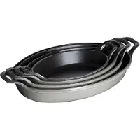 Staub ovaali uunivuoka valurauta 21 cm Grafiitinharmaa