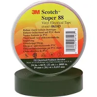 3M Scotch Super 88 vinyyliteippi musta 25mmx20mx0,22mm. Käytetään johtojen eristämiseen kaikkia sääolosuhteita vastaan
