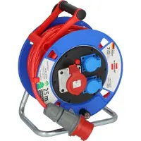 Brennenstuhl 1182770010, 25 m, Ulkona, IP44, Kestää hankausta, Kylmänkestävä, Öljynkestävä, UV-kestävä, Muovi, Musta, Sininen, Harmaa, Punainen