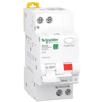 Schneider Electric Resi9 XP RCBO/yhdistelmäkatkaisija 1PN C ominaisuus 10A 6kA 30mA luokka A 36mm 36mm