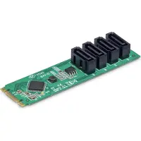 StarTech.com 4-Port M.2 to SATA Adapter Card, M.2 PCIe 3.0 to SATA HDD/SSD Expansion Card, ASM1064 Chipset, M.2 NVMe to 4x HDD/SSD for Windows/macOS/Linux (4P-SATA-M2-ADAPTER)