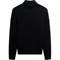 Superdry Jacob Cable Roll Neck Jumper - Navy - L