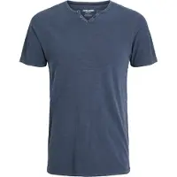 Jack & Jones Jjesplit Neck Tee Ss Noos - Blue - M